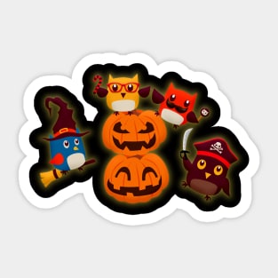 Happy Halloween Pumpkins & Friends Sticker